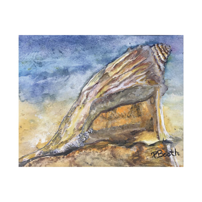 Original Signed Watercolor Conch Shell Classic Stretched Canvas