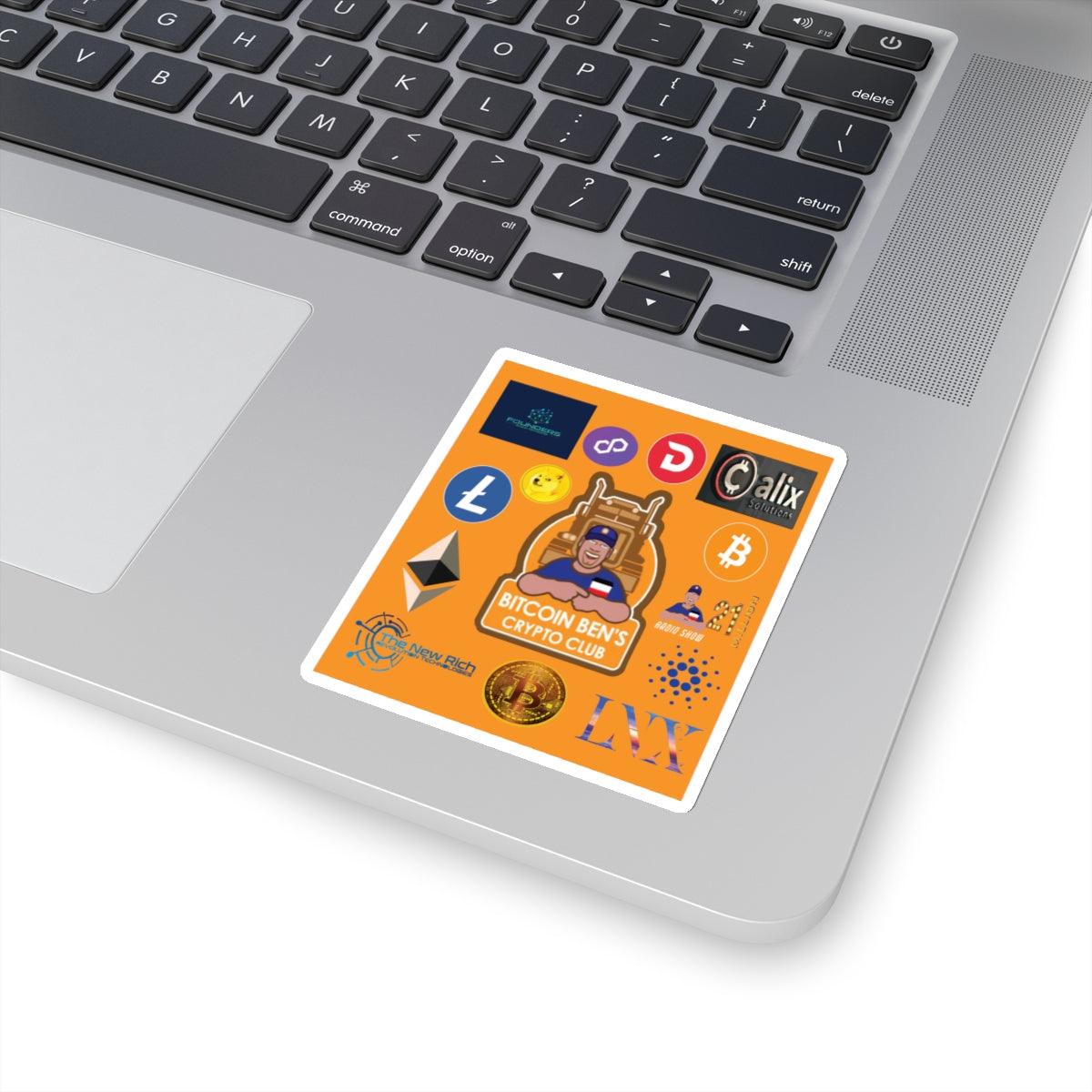 Bitcoin Ben and Cryptos Kiss-Cut Stickers - Miniaday Designs, LLC.