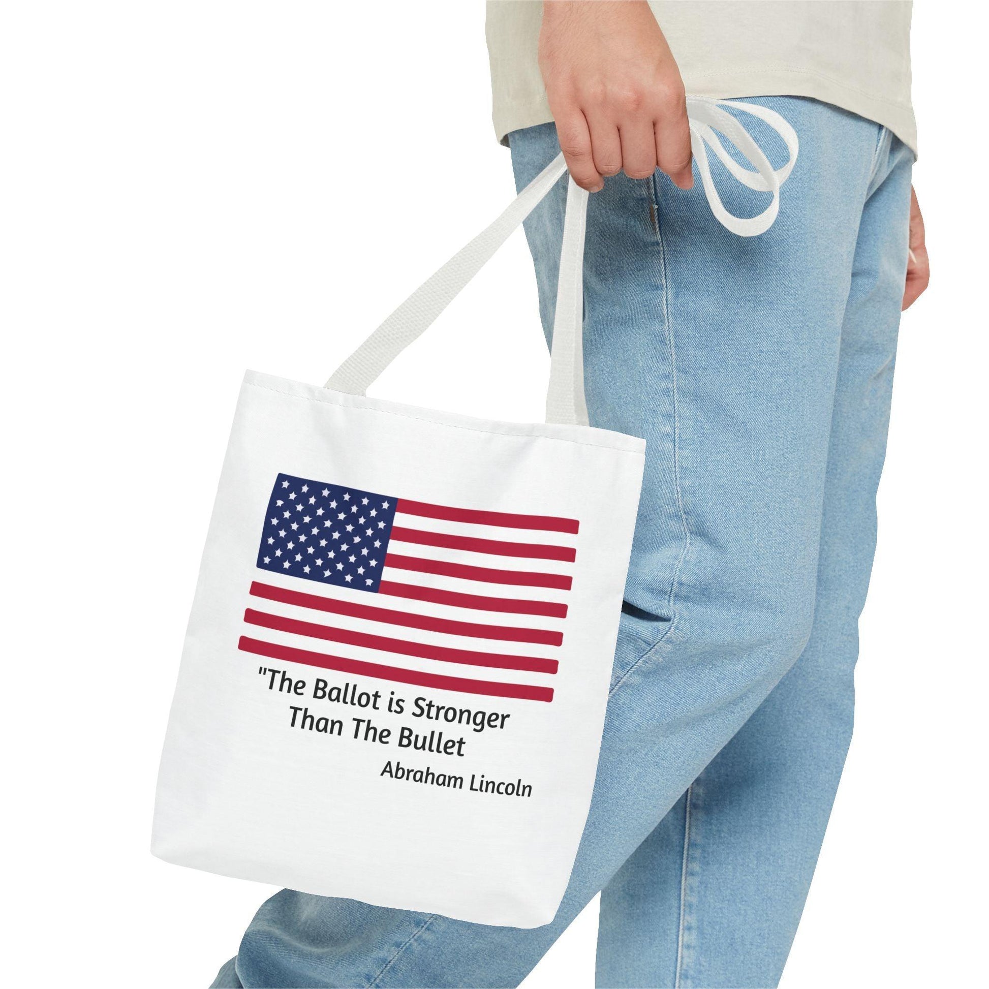 The Ballot is Stronger Than The Bullet Tote Bag (AOP) - Miniaday Designs, LLC.