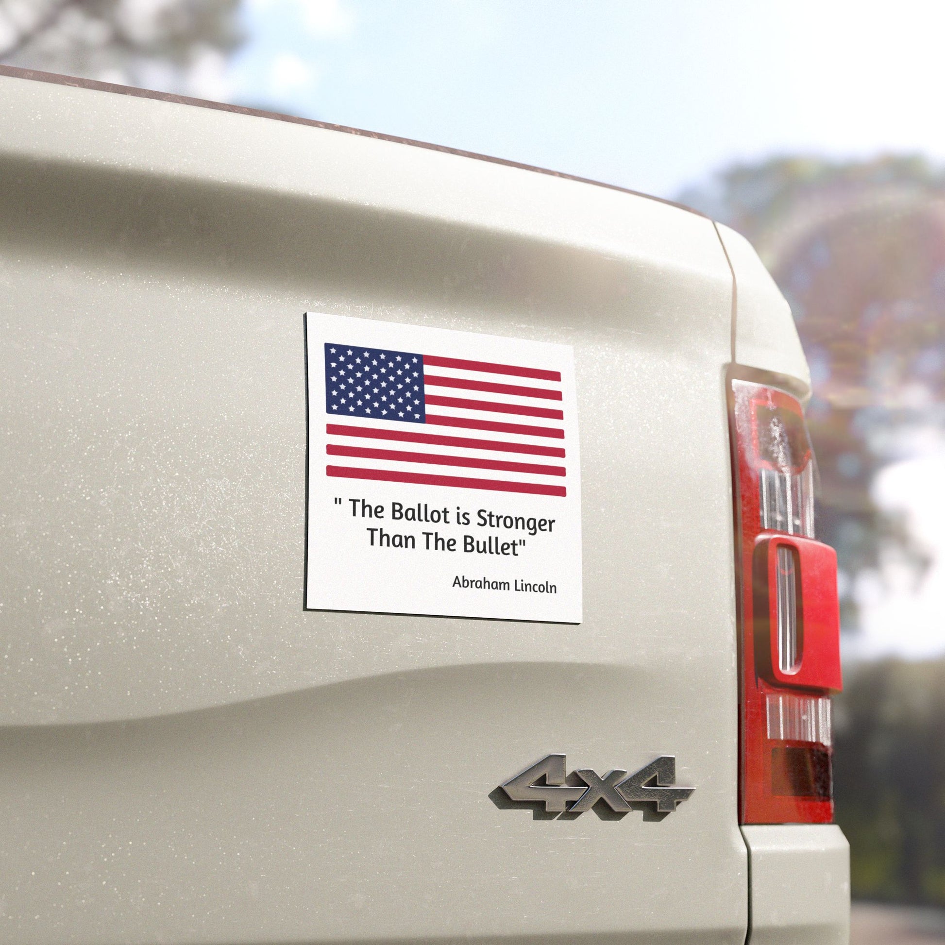 "The Ballot is Stronger Than The Bullet" Car Magnet - Miniaday Designs, LLC.