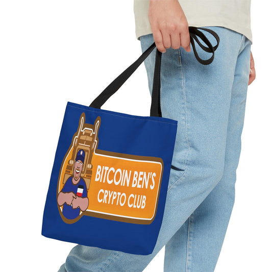 Miniaday Designs Bitcoin Ben BlueTote Bag - Miniaday Designs, LLC.