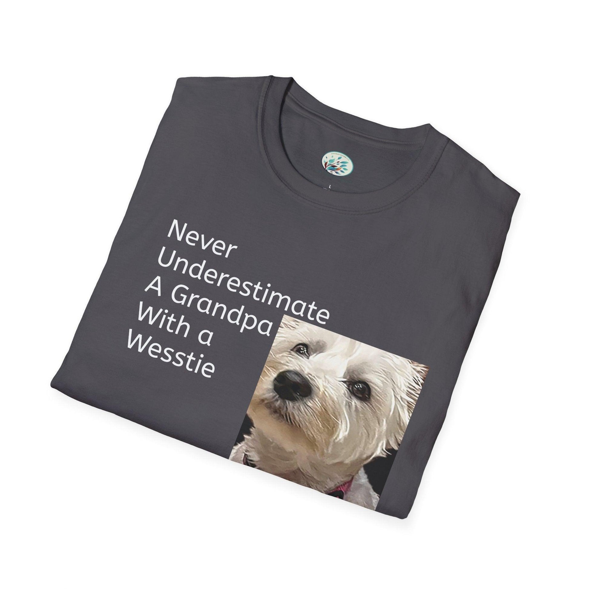 Never Understimate a Westie Unisex Softstyle T-Shirt - Miniaday Designs, LLC.