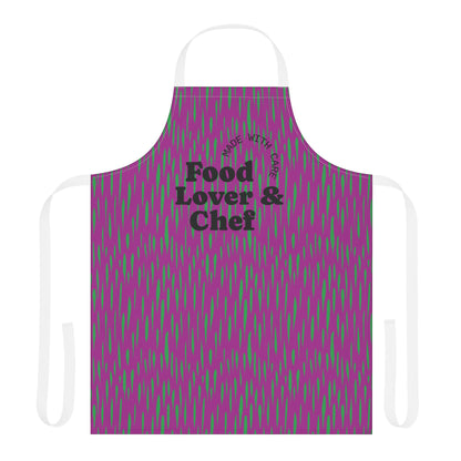 Animal Print Hot Pink and Pickle Green  Food Lover Chef Apron, 5-Color Straps (AOP)