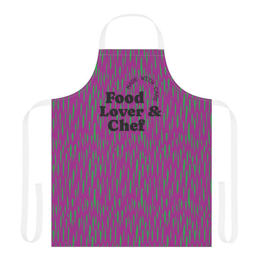 Animal Print Hot Pink and Pickle Green  Food Lover Chef Apron, 5-Color Straps (AOP)