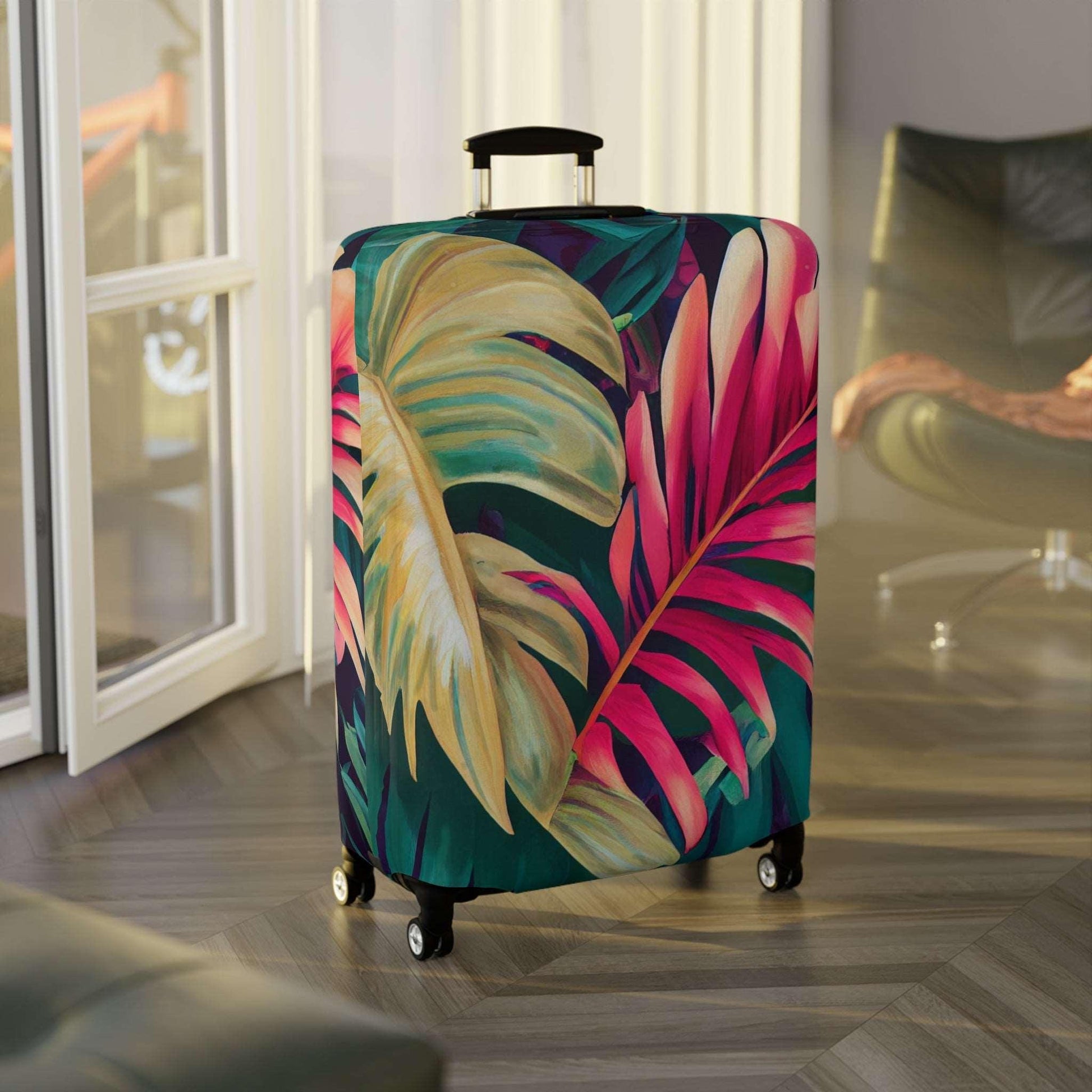 Enchanting Foliage: A Fusion of Realism and Exoticism in Brushwork by Miniaday Designs, LLC. Luggage Cover - Miniaday Designs, LLC.