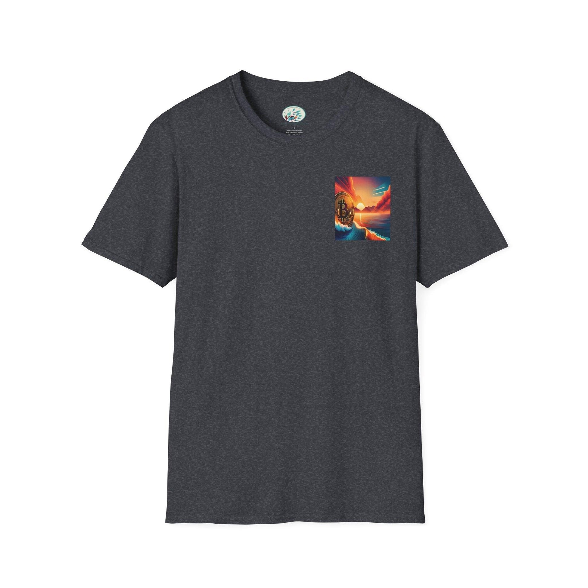 Ride the Wave Bitcoin Unisex Softstyle T-Shirt - Miniaday Designs, LLC.