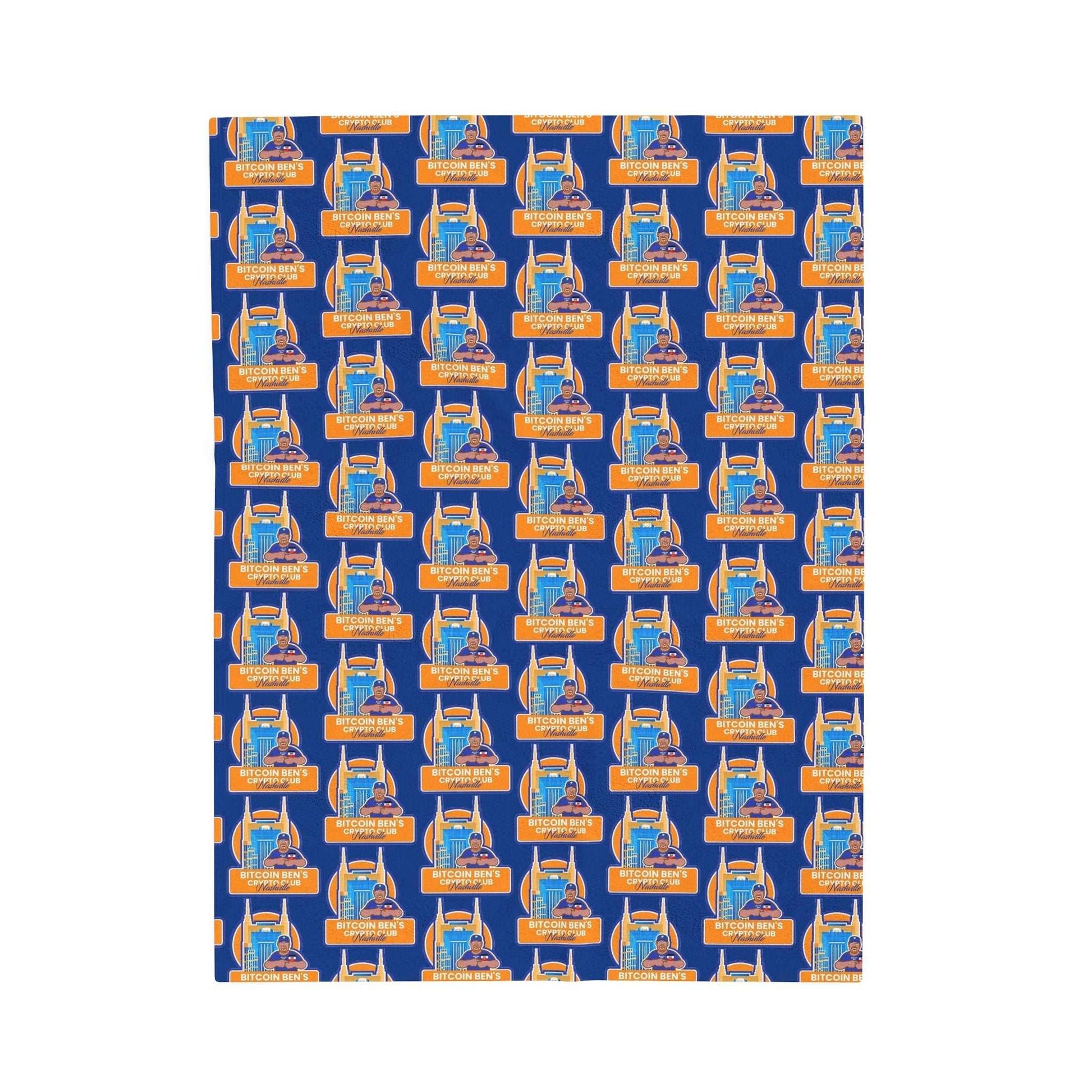 Bitcoin Ben Nashville Collection Velveteen Plush Blanket - Miniaday Designs, LLC.