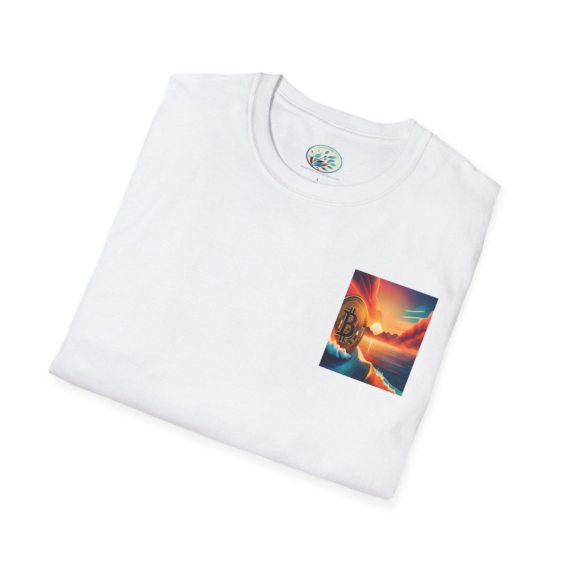 Ride the Wave Bitcoin Unisex Softstyle T-Shirt - Miniaday Designs, LLC.