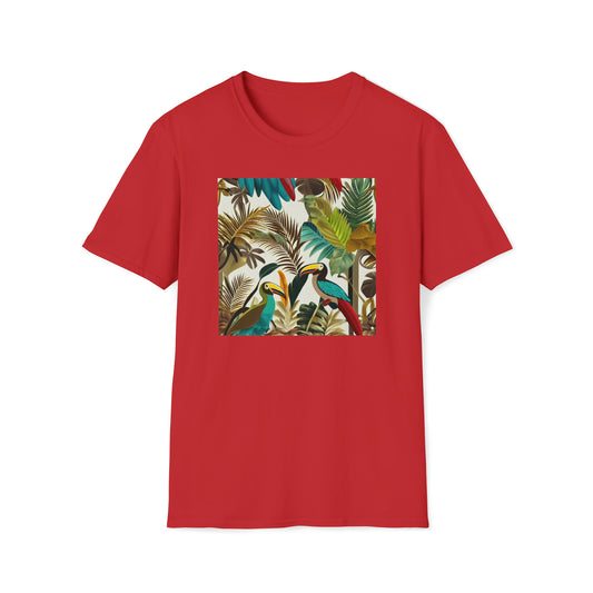 Miniaday Designs Tropical Toucan Multicolor Unisex Softstyle T-Shirt