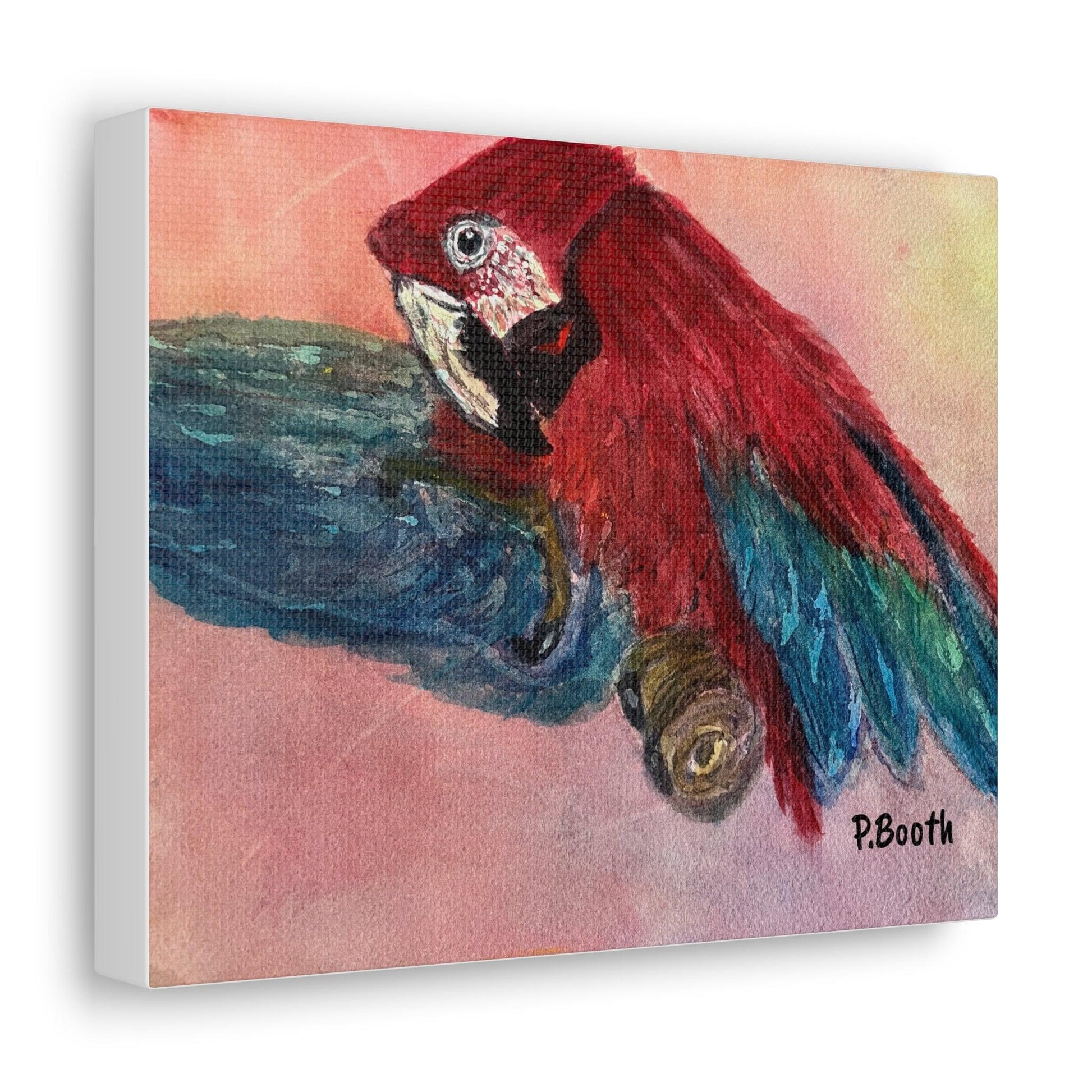 Miniaday Designs Parrot Canvas Gallery Wraps Unisex Red - Miniaday Designs, LLC.