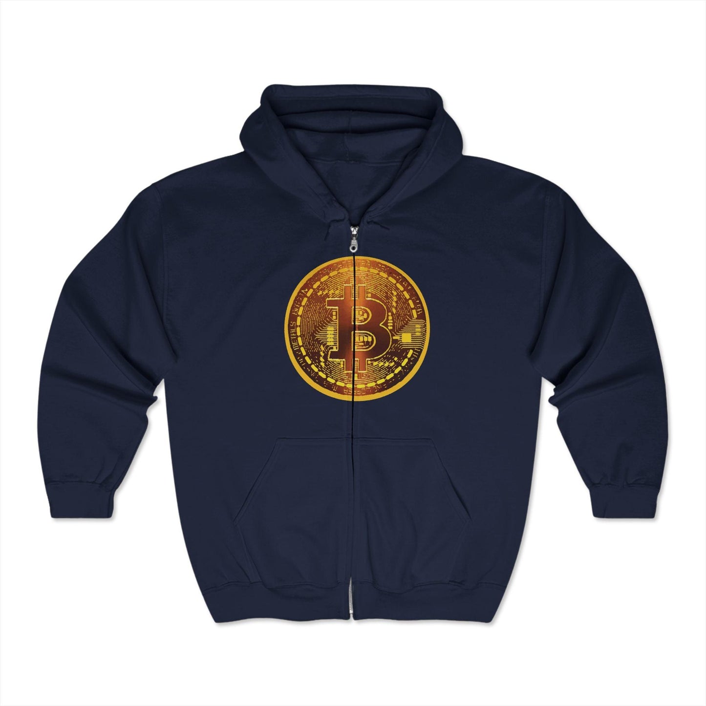 Riding the Wave- Bitcoin Unisex Heavy Blend™ Full Zip Hooded Sweatshirt - Miniaday Designs, LLC.