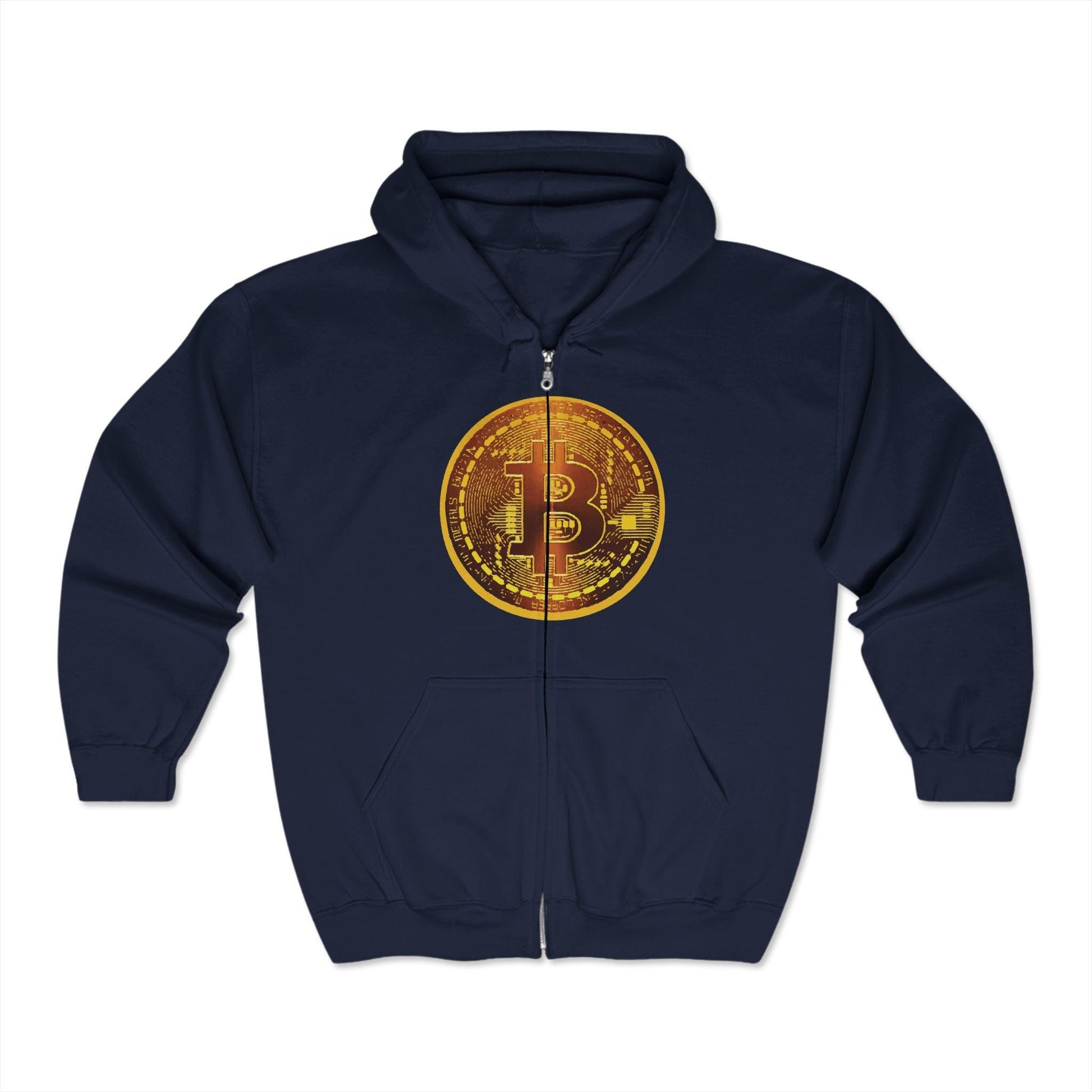 Riding the Wave- Bitcoin Unisex Heavy Blend™ Full Zip Hooded Sweatshirt - Miniaday Designs, LLC.