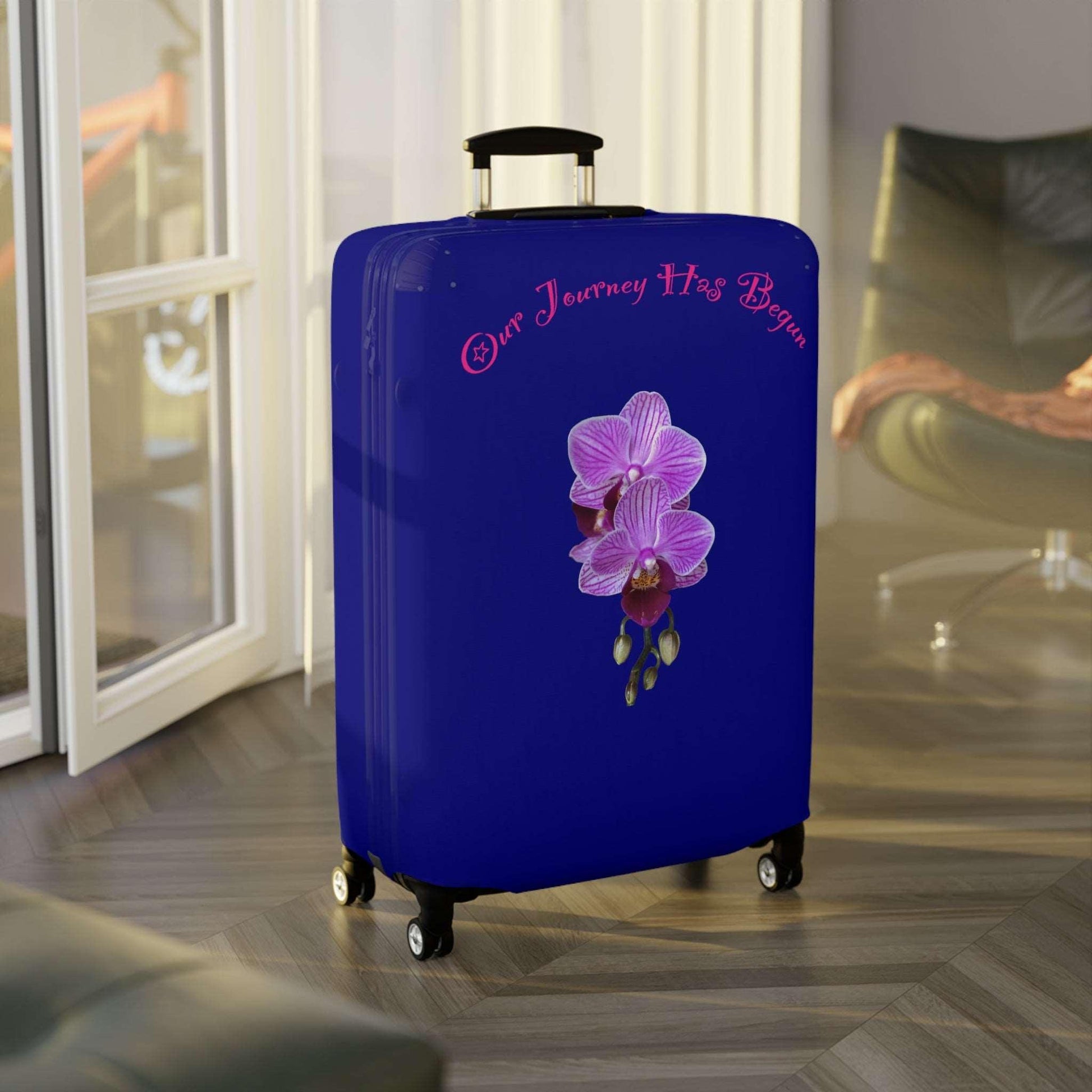 Lavender Voyage Collection by Miniaday Designs, LLC. Luggage Cover - Miniaday Designs, LLC.