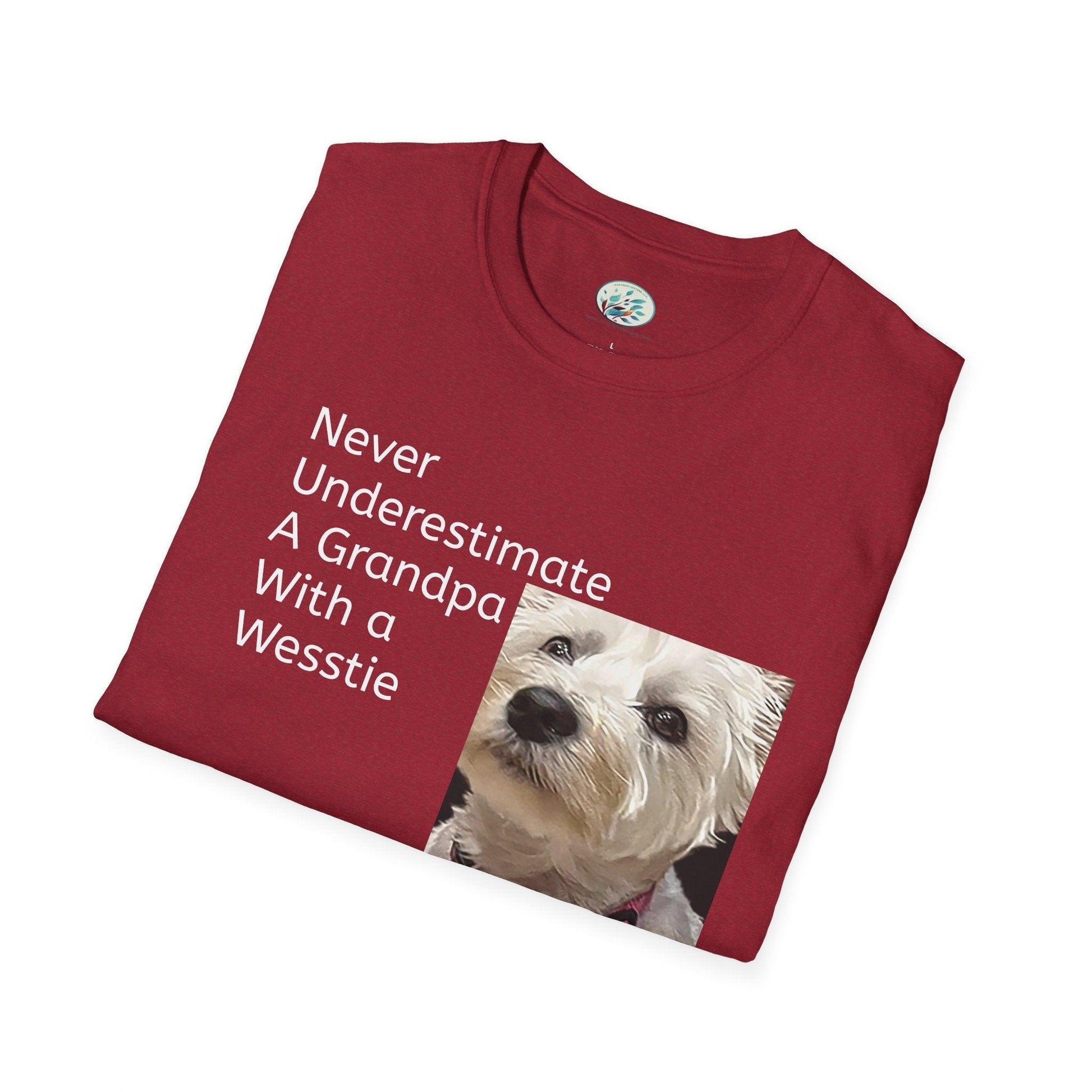 Never Understimate a Westie Unisex Softstyle T-Shirt - Miniaday Designs, LLC.
