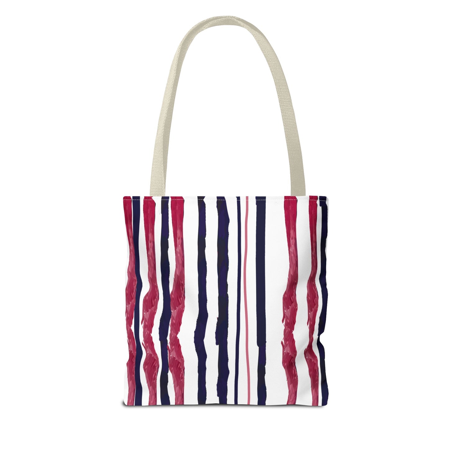 Patriotic Hand Drawn Red White and Blue StripesTote Bag (AOP)