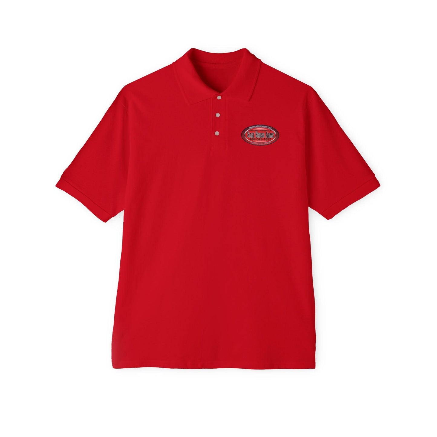 Sage Brush Arms Men's Piqué Polo - Miniaday Designs, LLC.