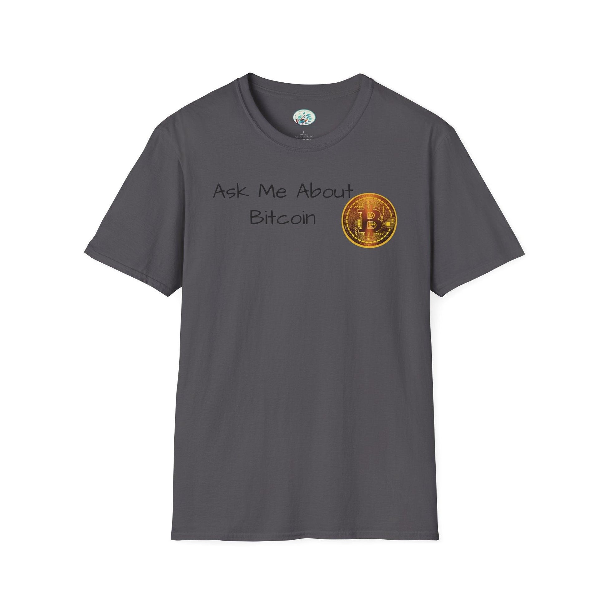 Ask Me About Bitcoin Unisex Softstyle T-Shirt - Miniaday Designs, LLC.