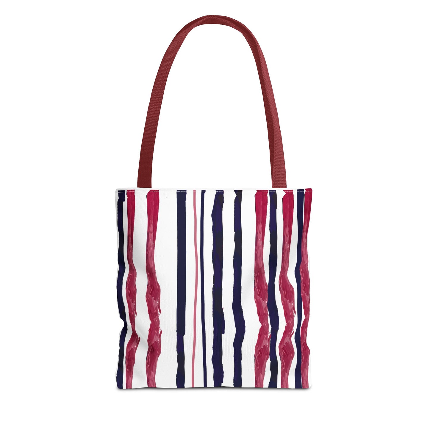 Patriotic Hand Drawn Red White and Blue StripesTote Bag (AOP)