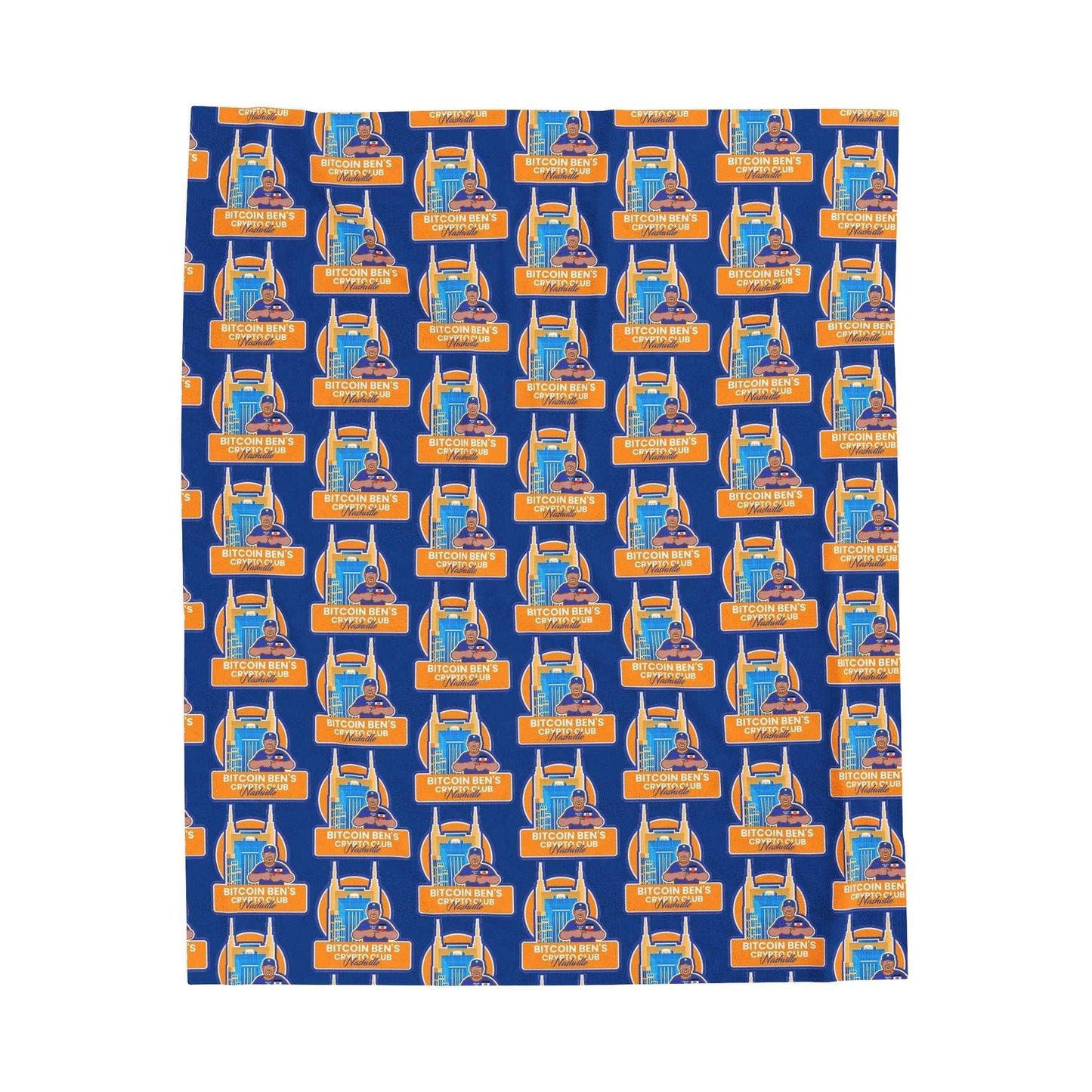 Bitcoin Ben Nashville Collection Velveteen Plush Blanket - Miniaday Designs, LLC.