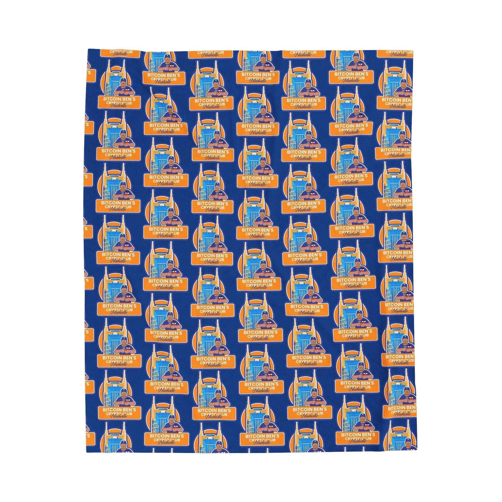 Bitcoin Ben Nashville Collection Velveteen Plush Blanket - Miniaday Designs, LLC.