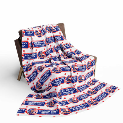 Bitcoin Ben Freedom Club Arctic Fleece Blanket - Miniaday Designs, LLC.