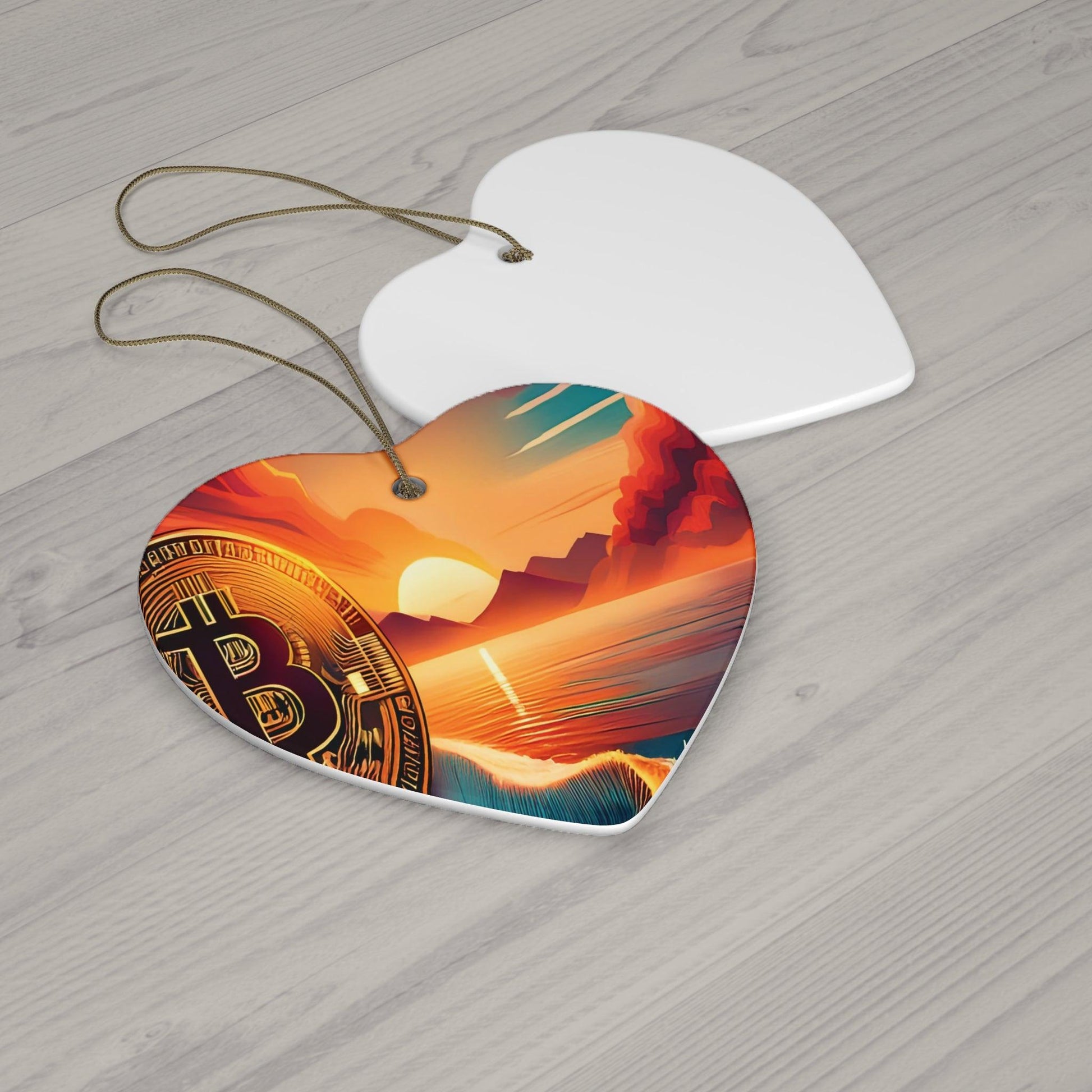 Ride the Wave with Bitcoin Ceramic Ornament, 4 Shapes - Miniaday Designs, LLC.