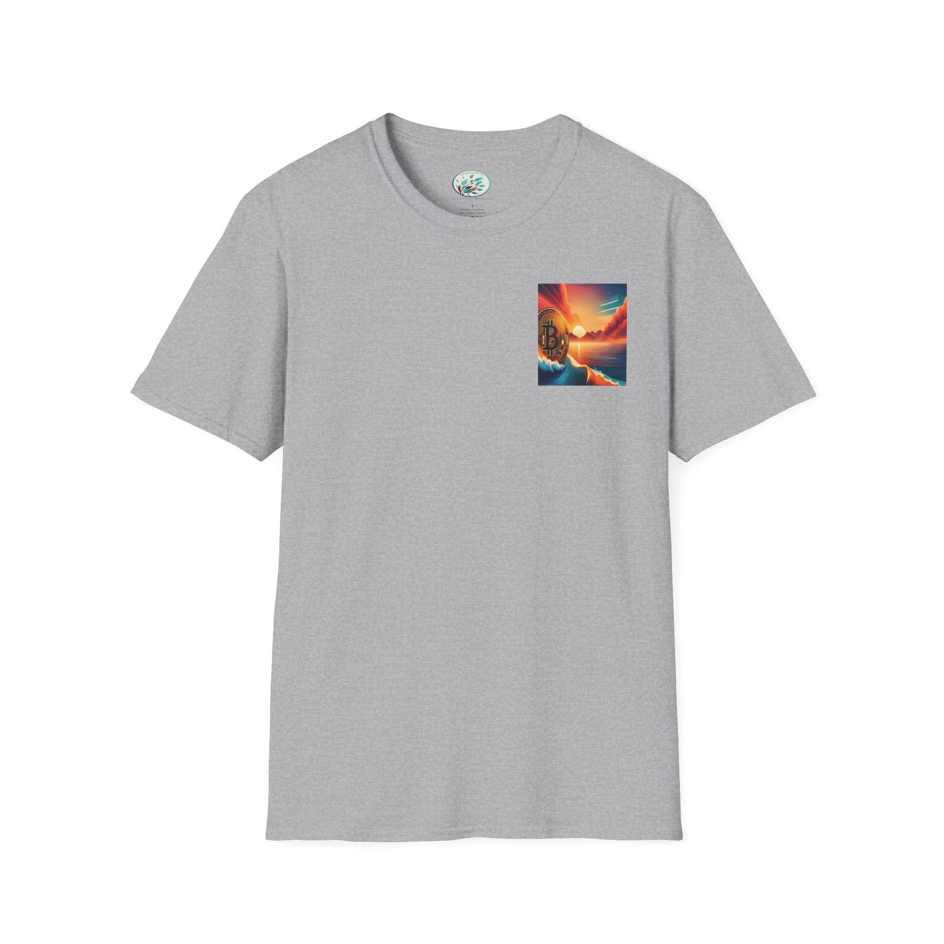 Ride the Wave Bitcoin Unisex Softstyle T-Shirt - Miniaday Designs, LLC.