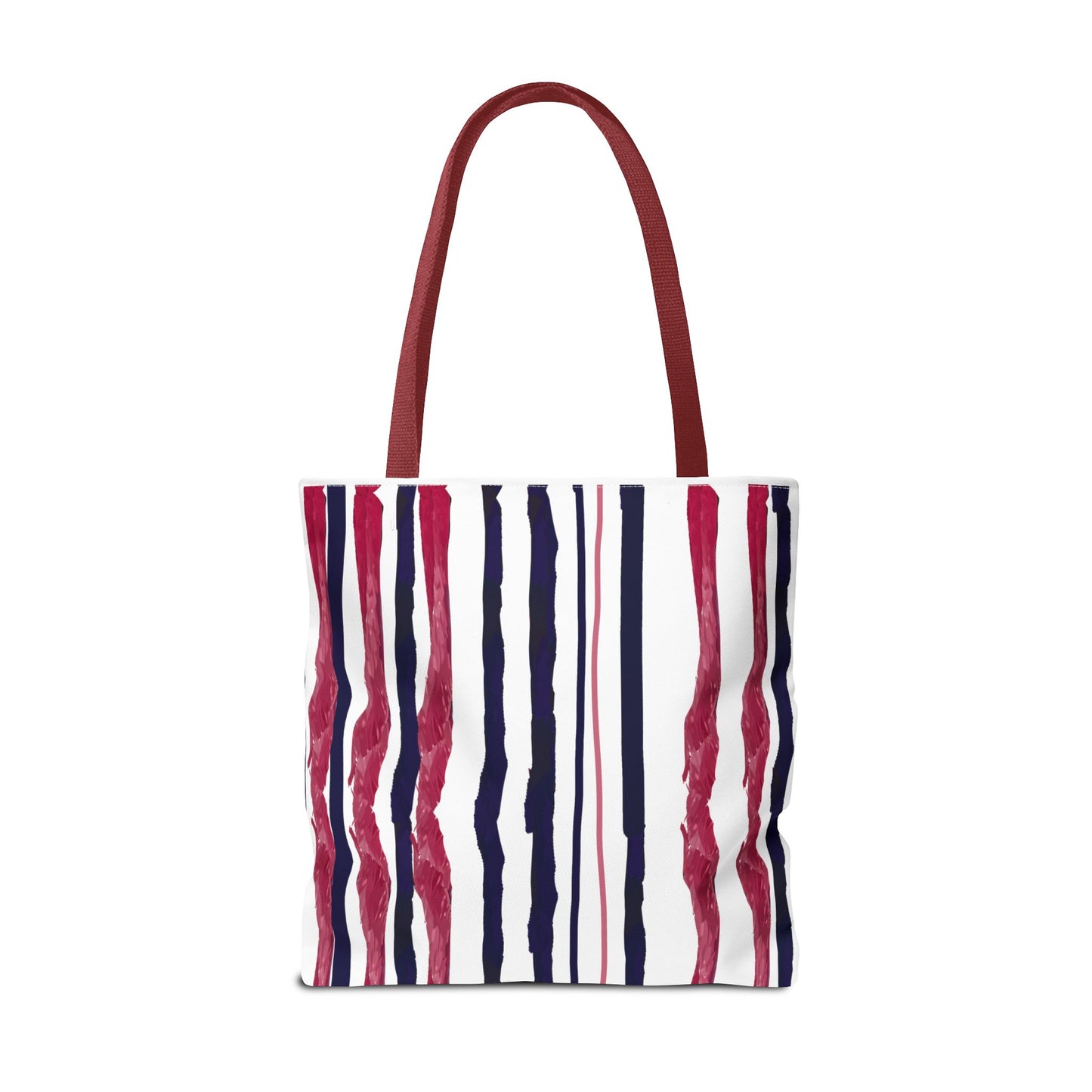 Patriotic Hand Drawn Red White and Blue StripesTote Bag (AOP)
