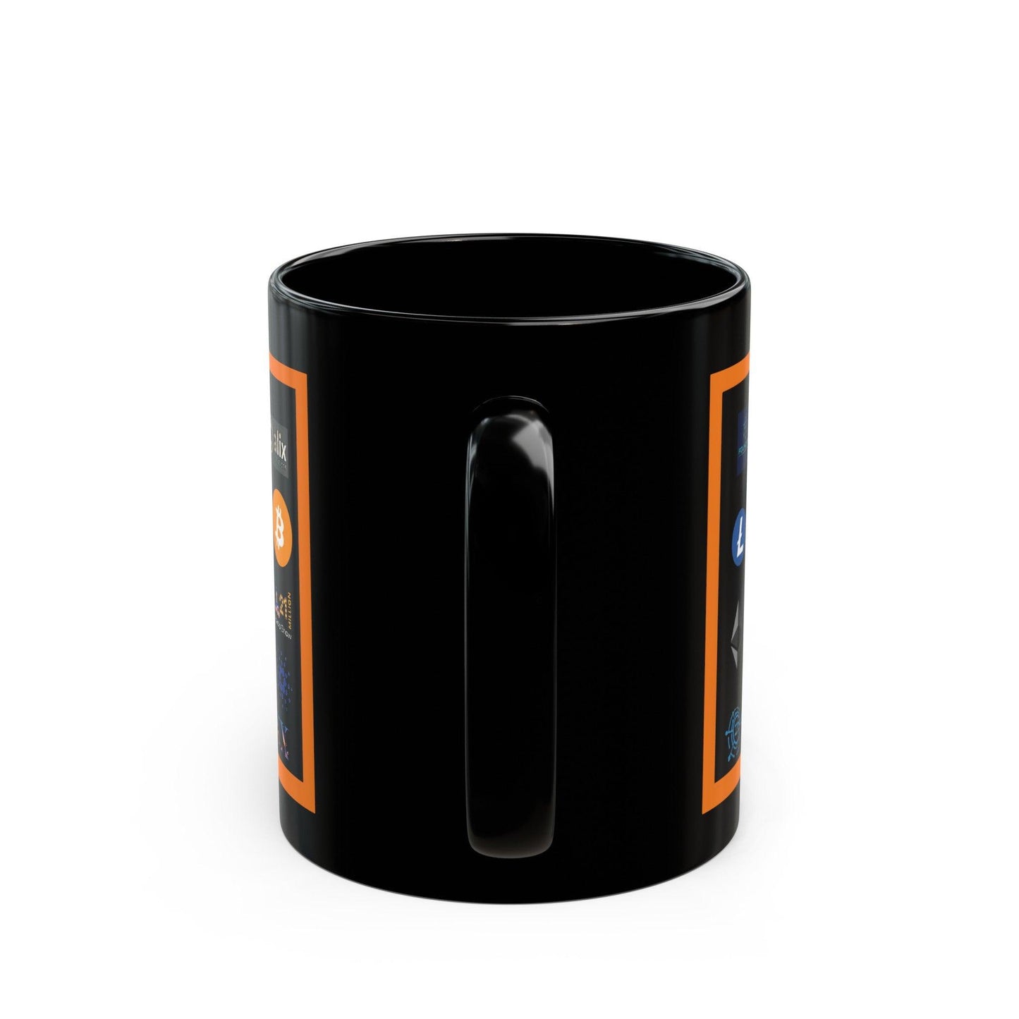 Bitcoin Ben Crypto Club and Icons Black Mug (11oz) - Miniaday Designs, LLC.
