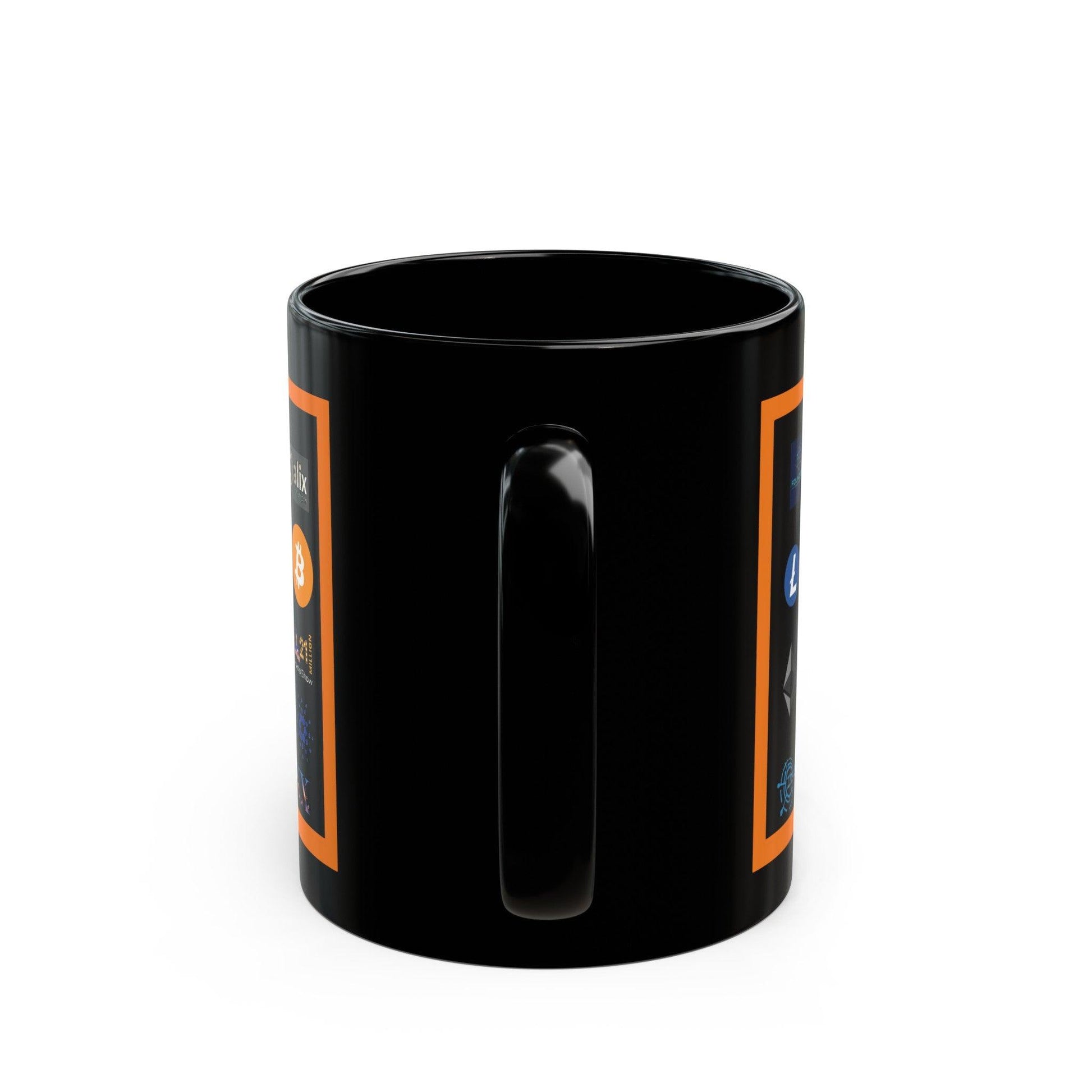 Bitcoin Ben Crypto Club and Icons Black Mug (11oz) - Miniaday Designs, LLC.