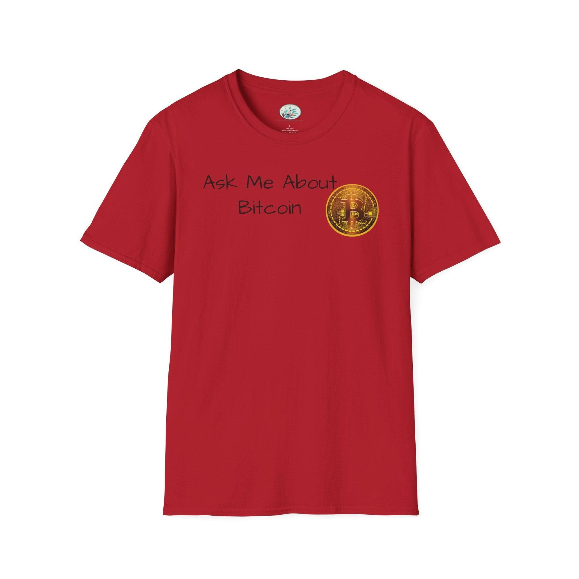 Ask Me About Bitcoin Unisex Softstyle T-Shirt - Miniaday Designs, LLC.