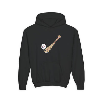 Patriotic Baseball and Bat Youth Heavy Blend Hooded Sweatshirt