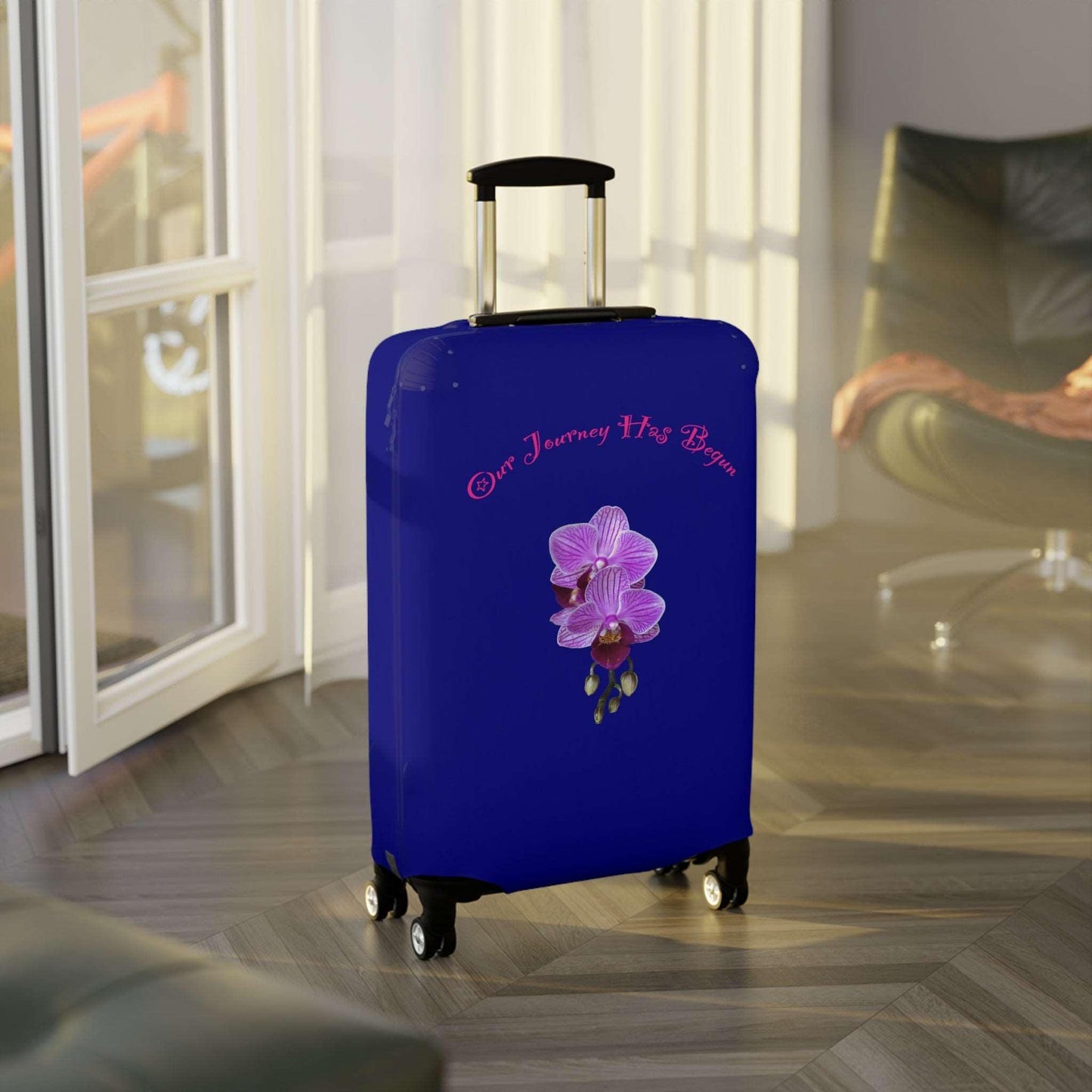 Lavender Voyage Collection by Miniaday Designs, LLC. Luggage Cover - Miniaday Designs, LLC.
