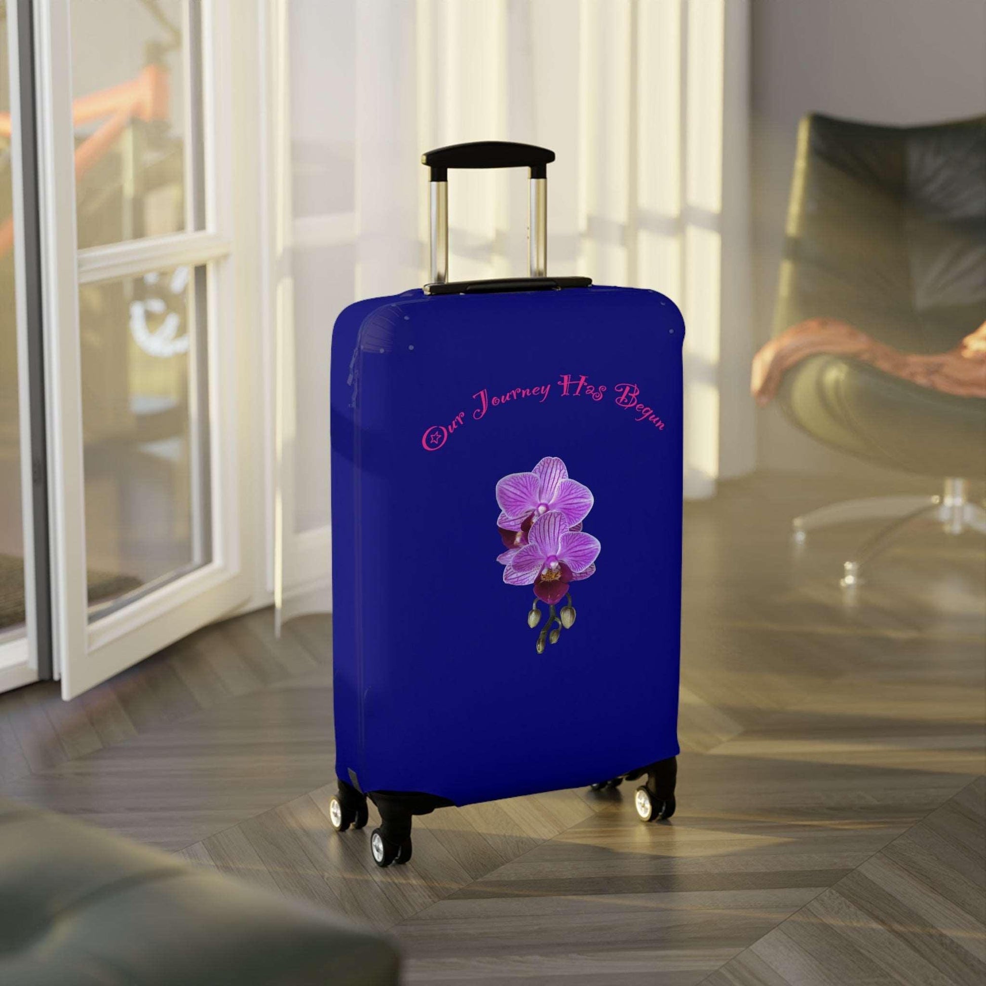 Lavender Voyage Collection by Miniaday Designs, LLC. Luggage Cover - Miniaday Designs, LLC.