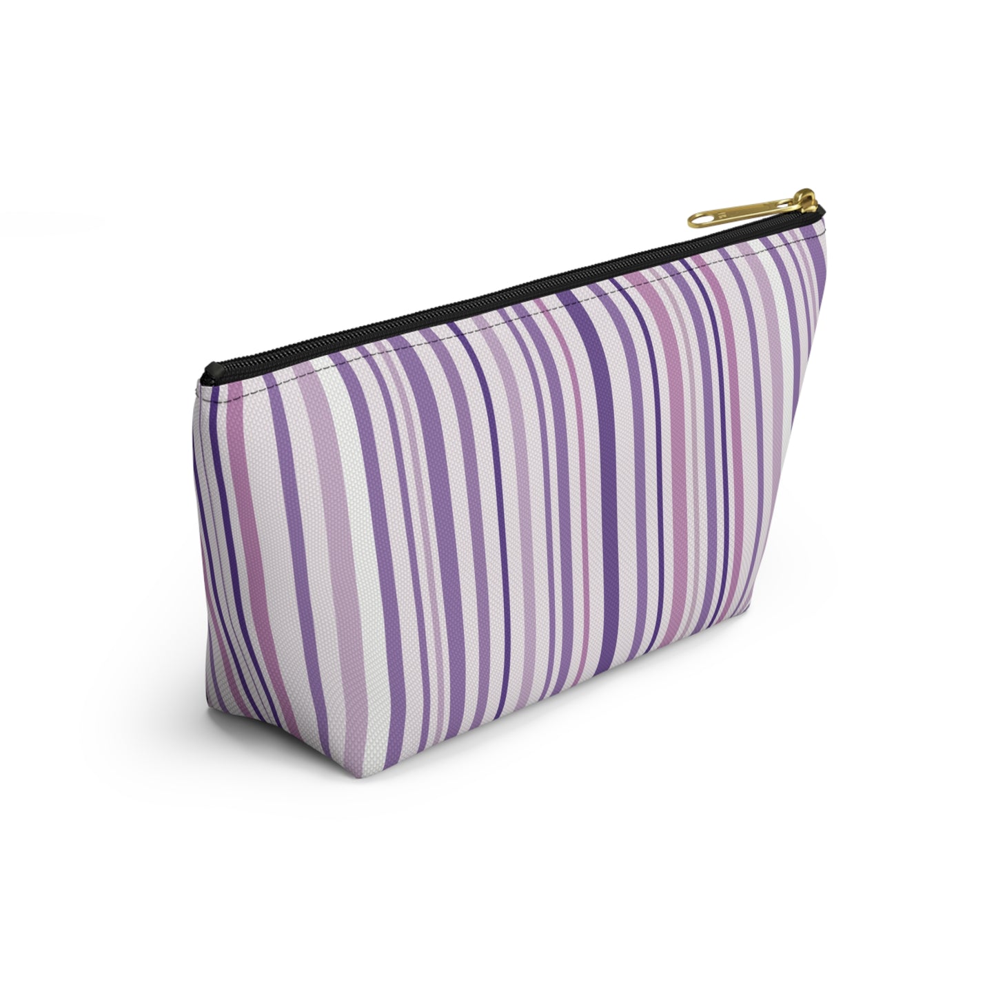 Pink and Purple Stripes Accessory Pouch w T-bottom