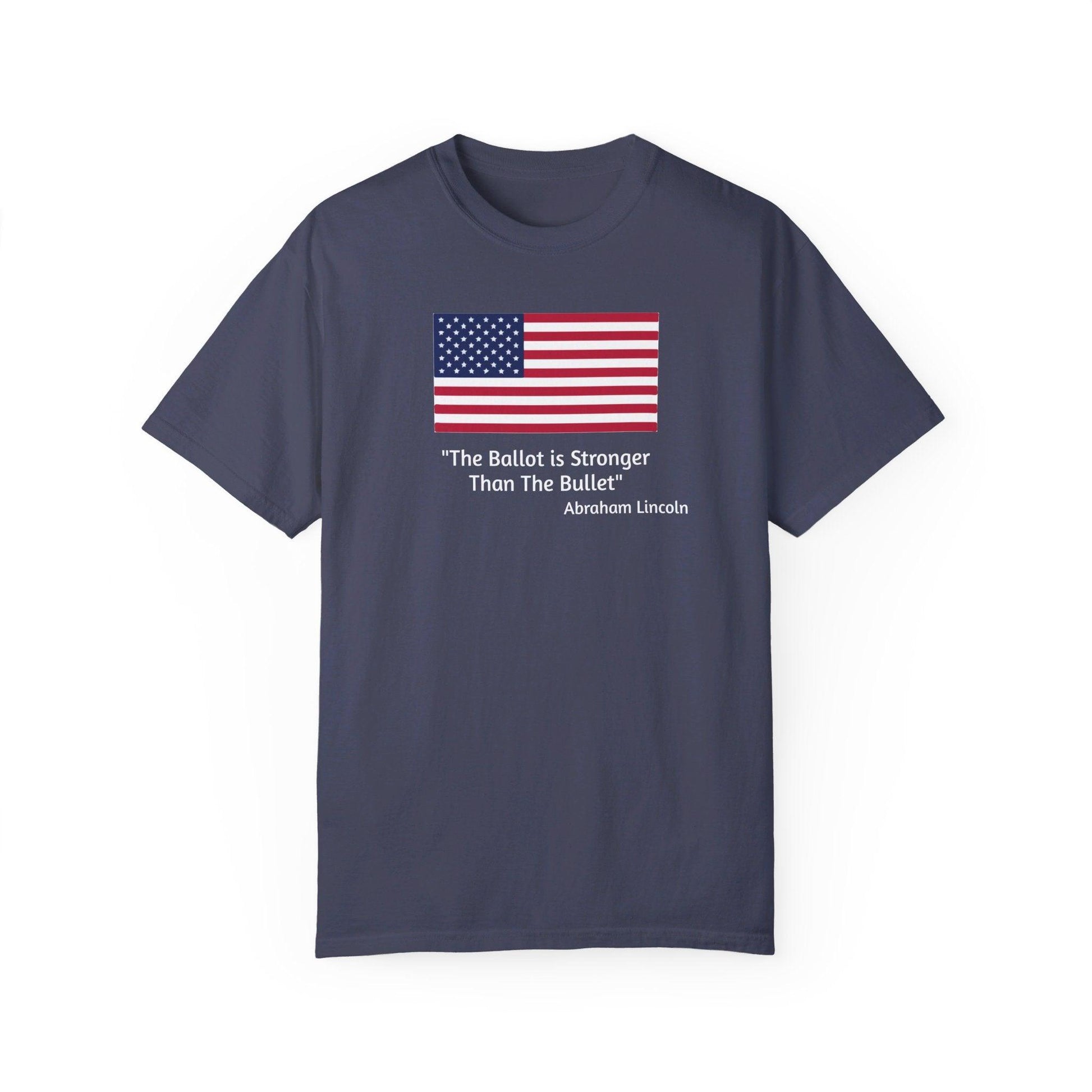 The Ballot is Stronger Than The Bullet Unisex Garment-Dyed T-shirt - Miniaday Designs, LLC.