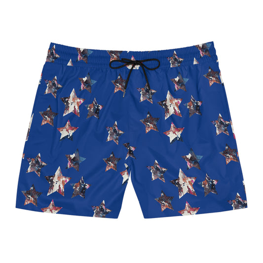 Americana Impressions Collection by Miniaday Designs, LLC. Men's Mid-Length Swim Shorts