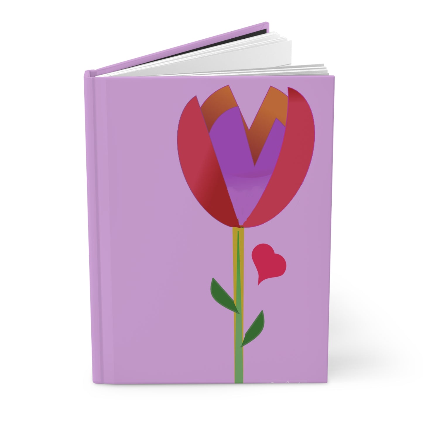 Bright Red and Purple Tulip Hardcover Journal Matte