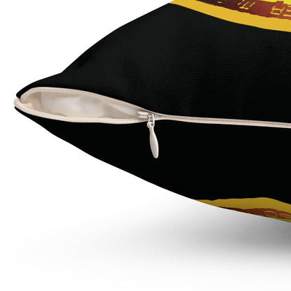 Bitcoin Spun Polyester Square Pillow - Miniaday Designs, LLC.