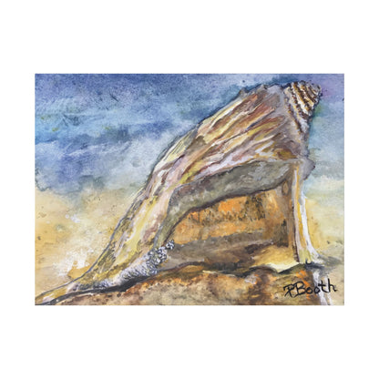 Original Signed Watercolor Conch Shell Classic Stretched Canvas