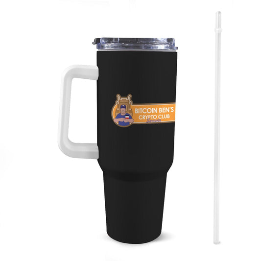 Bitcoin Ben Crypto Club Sarasota 40 Oz Tumbler with Handle - Miniaday Designs, LLC.