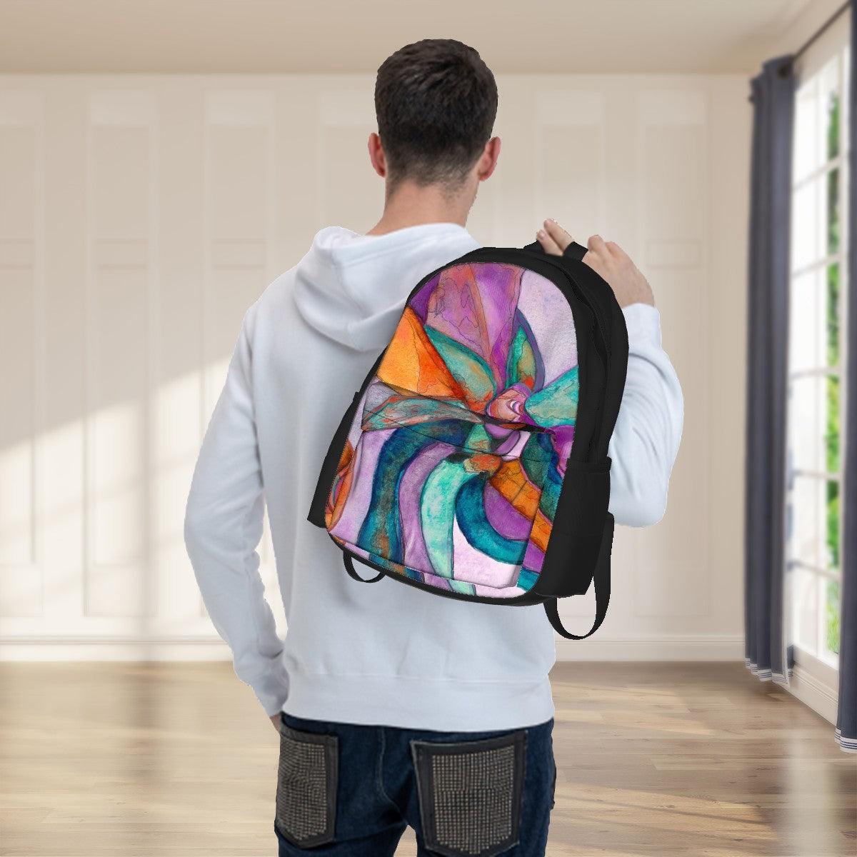 Rainbow Swirl Laptop Backpack - Miniaday Designs, LLC.