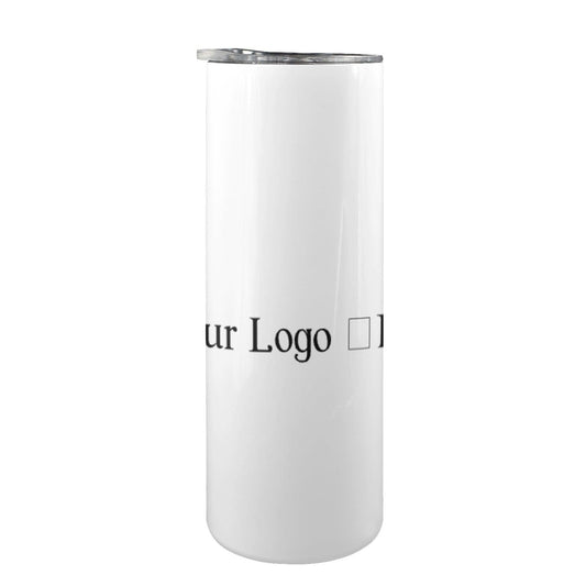 Miniaday Designs r Your Logo Here 20oz Tall Skinny Tumbler with Lid and Straw Private Brand - Miniaday Designs, LLC.