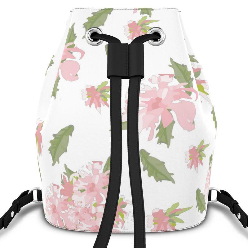 Vibrant Blossoms by Miniaday Designs, LLC. Designer Nappa Leather Backpack - Miniaday Designs, LLC.
