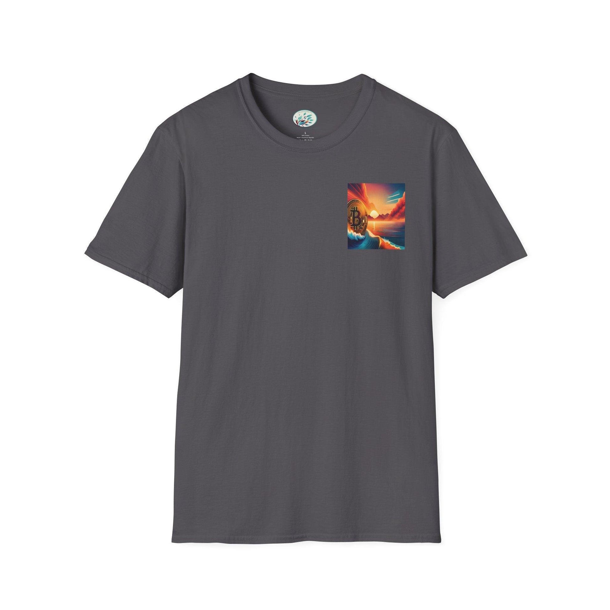 Ride the Wave Bitcoin Unisex Softstyle T-Shirt - Miniaday Designs, LLC.