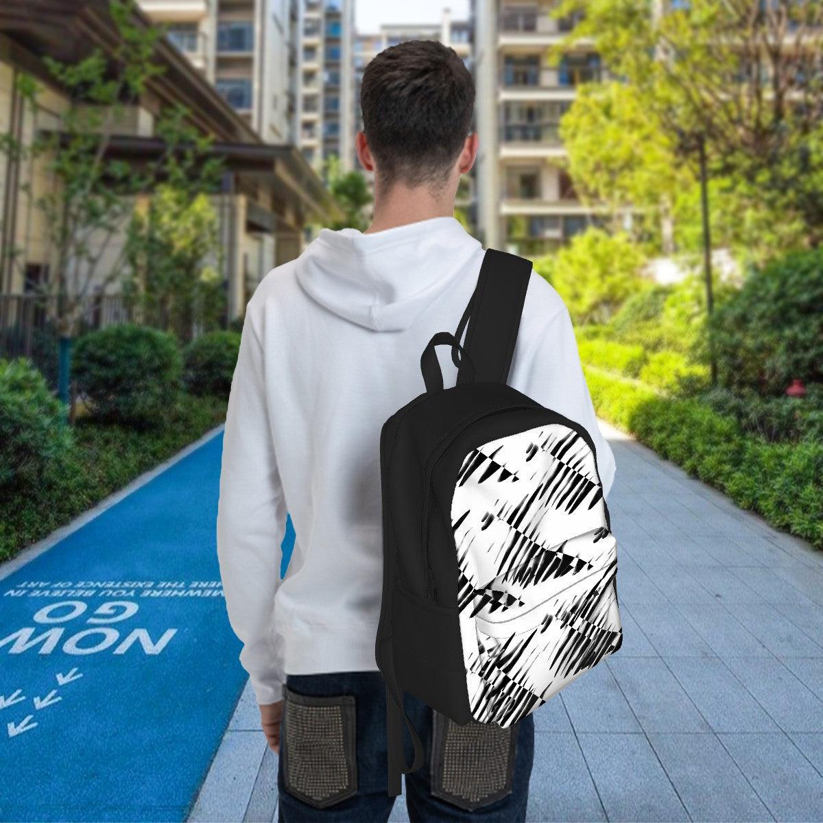 Ryan's Geometric Inspired Black and White Laptop Backpack - Miniaday Designs, LLC.