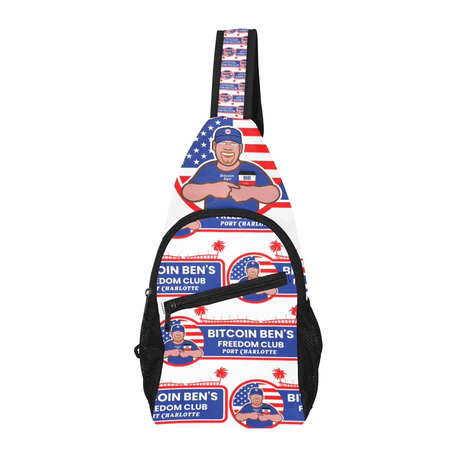 Miniaday Designs Bitcoin Ben Freedom Club All Over Print Chest Bag (Model 1719) - Miniaday Designs, LLC.