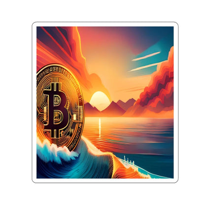 Ride the Wave Bitcoin Kiss-Cut Stickers - Miniaday Designs, LLC.