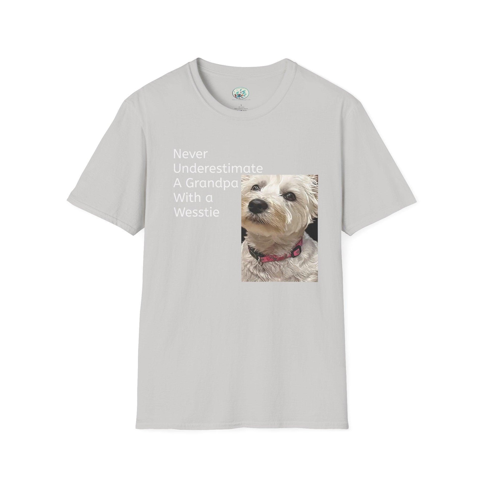Never Understimate a Westie Unisex Softstyle T-Shirt - Miniaday Designs, LLC.