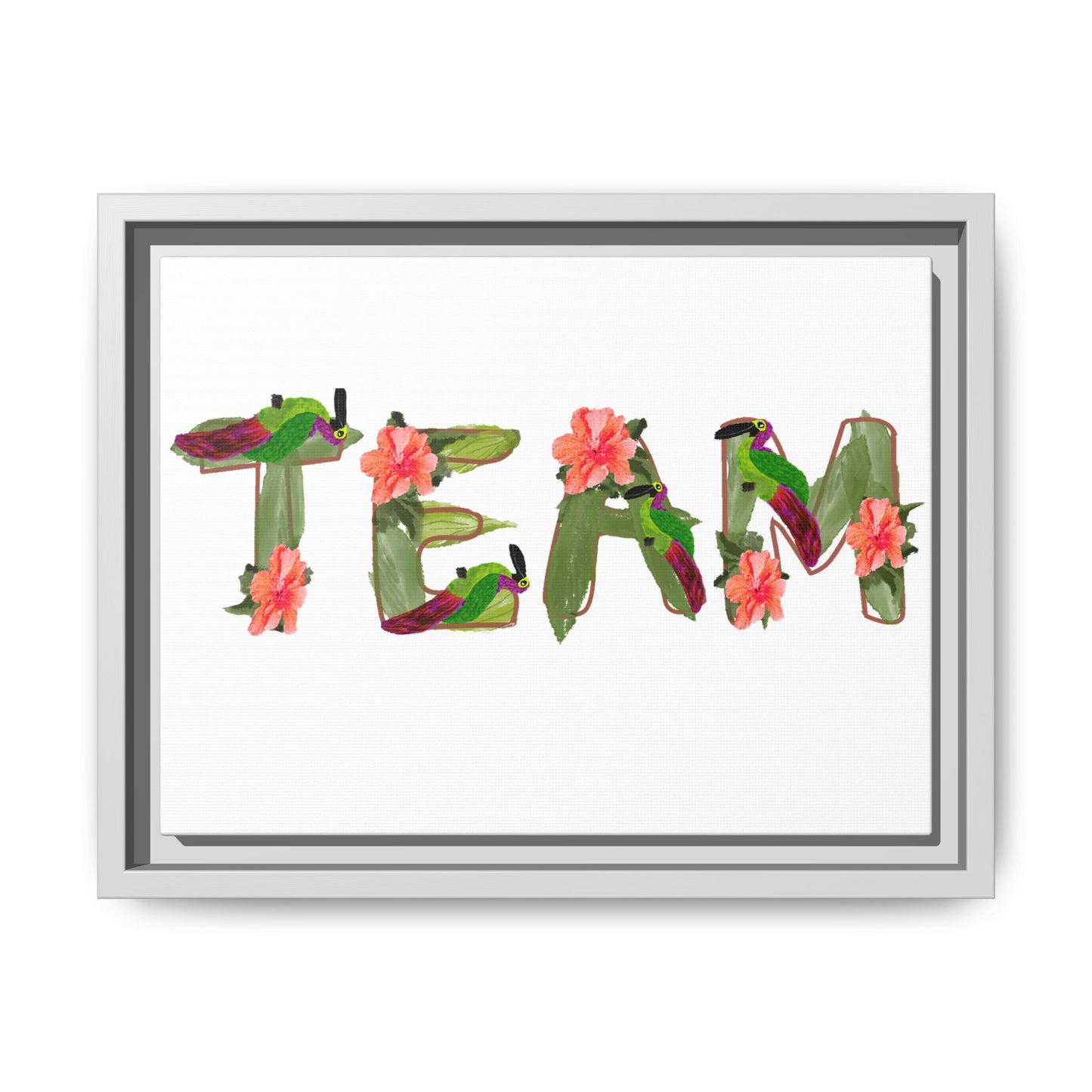 TEAM Toucan Alphabet Matte Canvas, Framed (Multi-color)